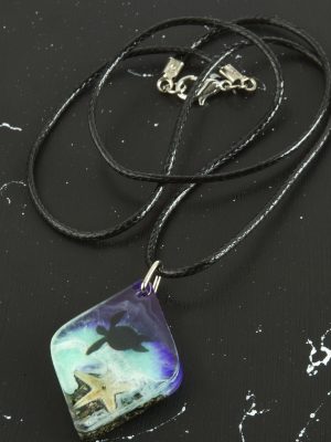 Kaplumbağa Epoksi Kolye-Mor