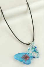 Sultan Otu Kelebek Epoksi Kolye-Mavi - Görsel 2