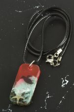 Deniz Yıldızı Dikdörtgen Epoksi Kolye-Pembe - Görsel 2