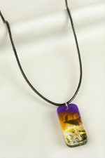 Deniz Yıldızı Dikdörtgen Epoksi Kolye-Sarı - Görsel 2