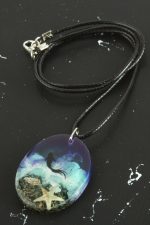 Deniz Yıldızı Oval Epoksi Kolye-Mor - Görsel 2