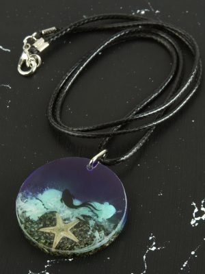 Deniz Yıldızı Epoksi Kolye-Mor