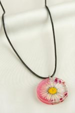 Papatya Epoksi Kolye-Pembe - Görsel 2