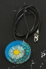 Papatya Epoksi Kolye-Mavi - Görsel 2