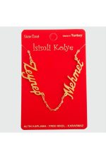 Kişiye Özel Çift İsim Yazılı Kolye-Sarı - Görsel 3