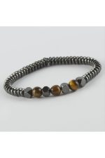 Kaplangözü - Hematit - Mat Onix Doğaltaş Bileklik-Antrasit - Görsel 2