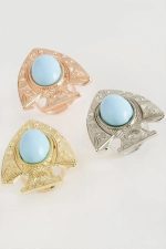 Balık Turkuaz Taşlı Yüzük-Sarı - Görsel 2