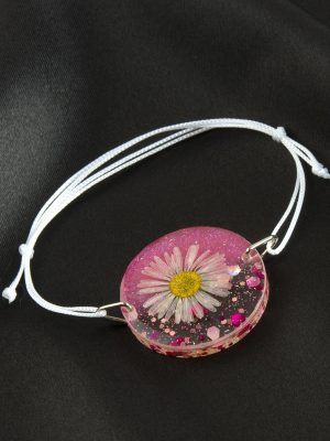 Papatya Epoksi Bileklik-Pembe