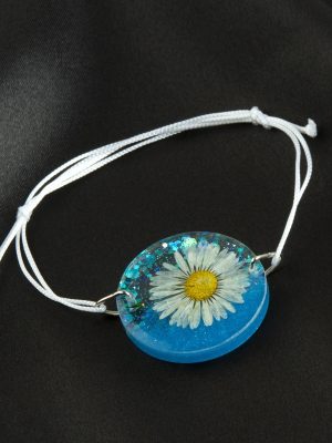 Papatya Epoksi Bileklik-Açık Mavi