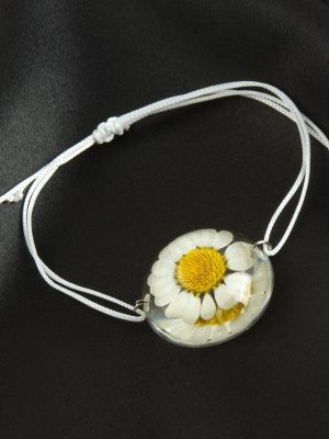 Papatya Epoksi Bileklik-Beyaz