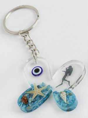 Kelebek Epoksi Anahtarlık-Mavi