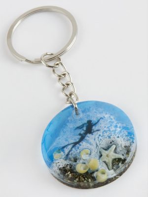 Deniz Yıldızı Epoksi Anahtarlık-Mavi