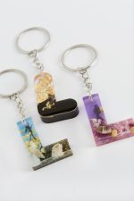 L Harfli Epoksi Anahtarlık-Renkli