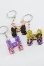 H Harfli Epoksi Anahtarlık-Renkli