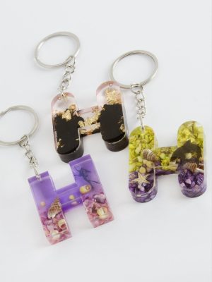 H Harfli Epoksi Anahtarlık-Renkli