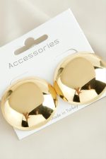 Yuvarlak Yeni Sezon Metal Küpe-Sarı - Görsel 3