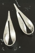 Oval Yeni Sezon Metal Küpe-Gümüş Rengi - Görsel 2