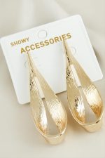 Oval Yeni Sezon Metal Küpe-Sarı