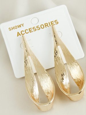 Oval Yeni Sezon Metal Küpe-Sarı