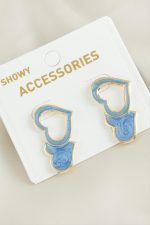 Kalp Yeni Sezon Mineli Küpe-Krem - Görsel 2