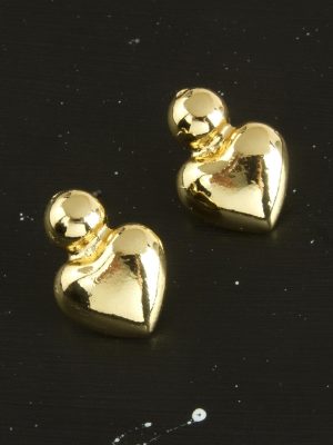 Kalp Yeni Sezon Metal Küpe-Gümüş Rengi