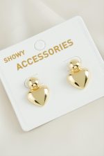 Kalp Yeni Sezon Metal Küpe-Sarı - Görsel 3