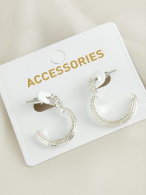 Yarım Halka Yeni Sezon Metal Küpe-Sarı