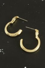 Yarım Halka Yeni Sezon Metal Küpe-Sarı - Görsel 2