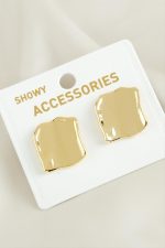 Kare Yeni Sezon Metal Küpe-Sarı - Görsel 3