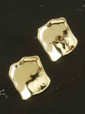 Kare Yeni Sezon Metal Küpe-Sarı