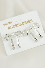 Fiyong Yeni Sezon Metal Küpe-Gümüş Rengi - Görsel 3