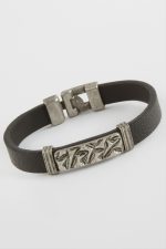 Labirent Kaliteli Suni Deri Bileklik-Siyah