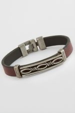 Sonsuzluk Kaliteli Suni Deri Bileklik-Bordo - Görsel 2