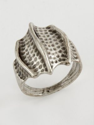 Osmanlı İşlemeli Metal Yüzük-Gümüş Rengi