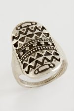 Osmanlı İşlemeli Metal Yüzük-Gümüş Rengi