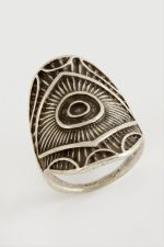 Osmanlı İşlemeli Metal Yüzük-Gümüş Rengi - Görsel 2