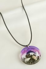 Yunus Deniz Efektli Epoksi Kolye-Mor - Görsel 2