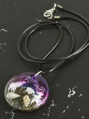 Yunus Deniz Efektli Epoksi Kolye-Mor