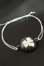 Kartopu Çiçeği Epoksi Bileklik-Beyaz