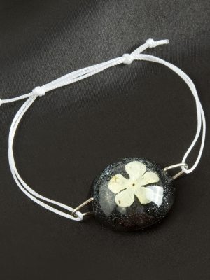 Kartopu Çiçeği Epoksi Bileklik-Beyaz