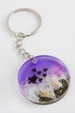 Kaplumbağa Deniz Efektli Epoksi Anahtarlık-Mor - Görsel 2