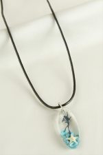 Elips Epoksi Kolye-Mavi - Görsel 2