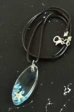 Elips Epoksi Kolye-Mavi