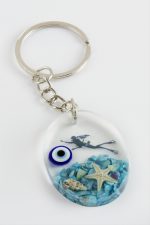 Deniz Kızı Oval Epoksi Anahtarlık-Mavi - Görsel 2