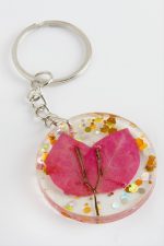 Begonvil Çiçeği Epoksi Anahtarlık-Pembe - Görsel 2