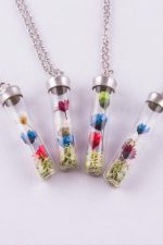 Çuvuk Mantar Tıpalı Fanus Canlı Kolye-Gümüş Rengi - Görsel 2