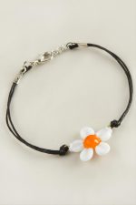 Papatya Cam Bileklik-Beyaz