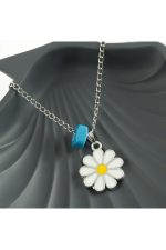 Papatya Mineli Kolye-Gümüş Rengi - Görsel 2