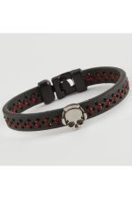 Kuru Kafa Kaliteli Suni Deri Bileklik-Gri