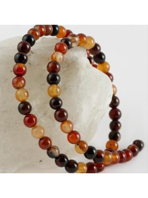 6 mm Parlak Akik Taşı-Kahverengi